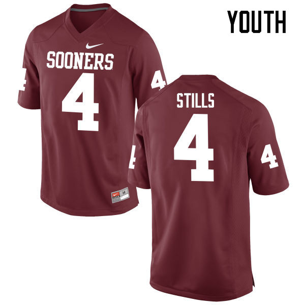 Youth Oklahoma Sooners #4 Kenny Stills College Football Jerseys Game-Crimson